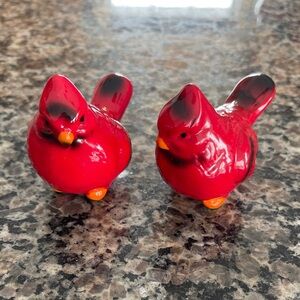 Red Ceramic Cardinal Salt and Pepper Shakers 🌺